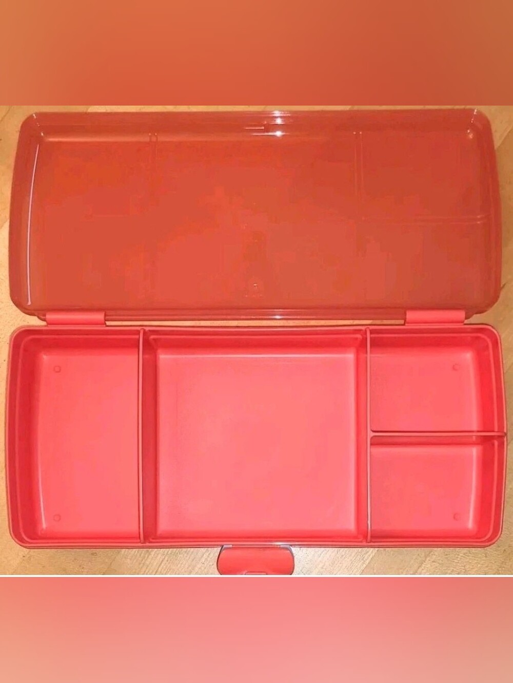 Tupperware 1 Lunch N Things Divided Hinged Container Food Crafts Storage Box